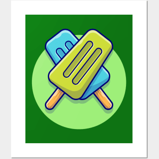 Popsicle Cartoon Vector Icon Illustration (7) Posters and Art